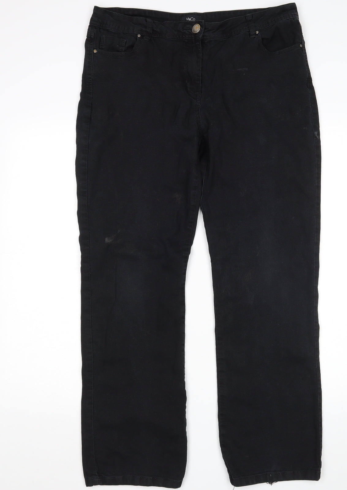 M&Co Womens Black   Mom Jeans Size 14 L28 in