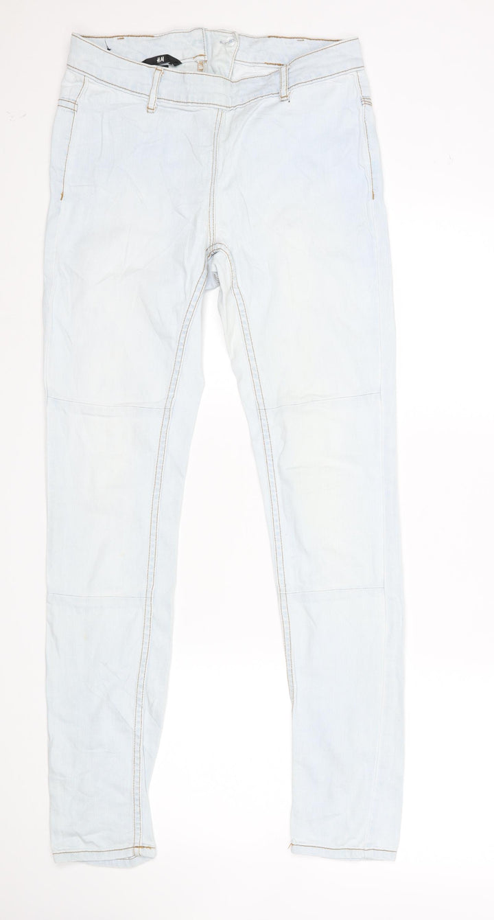 H&M Womens Blue Skinny Jeans Size 8 L30 in