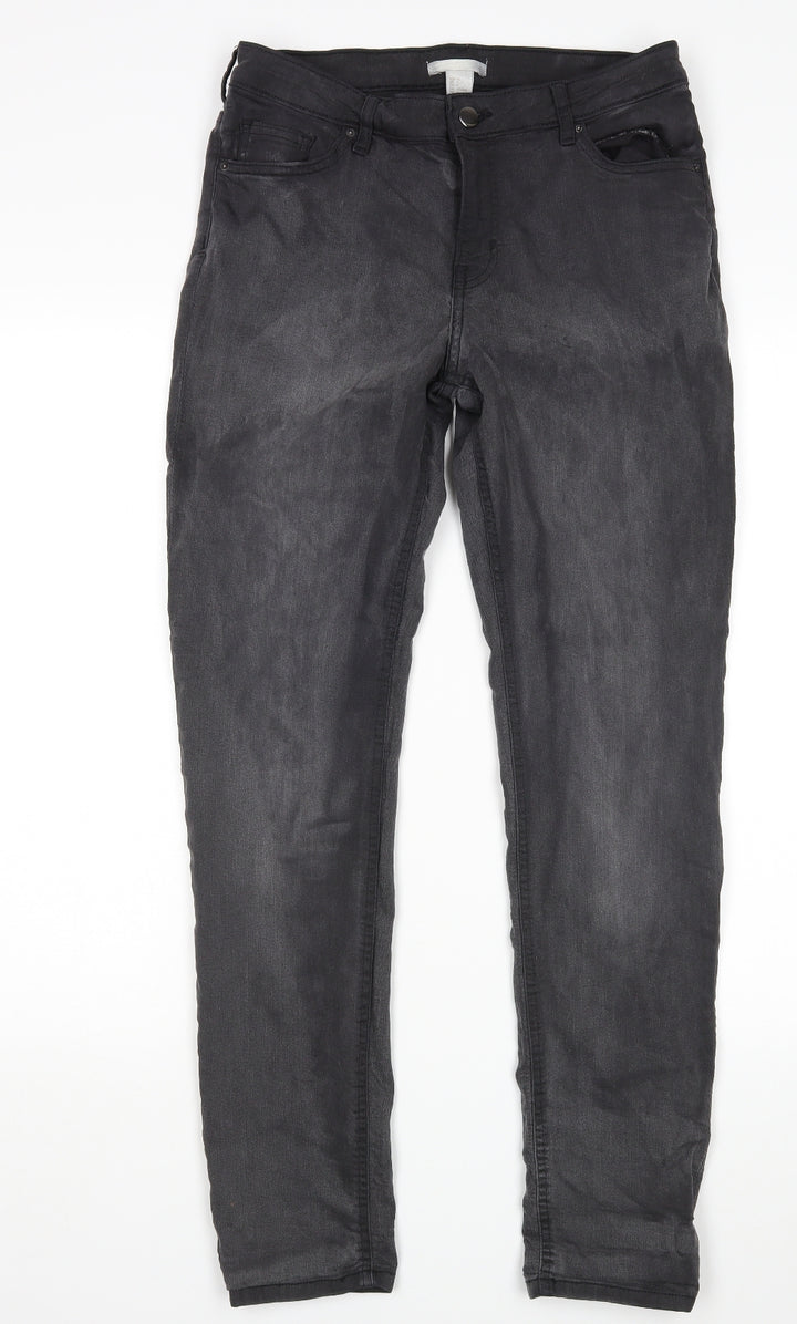 H&M Womens Grey Skinny Jeans Size 12 L29 in