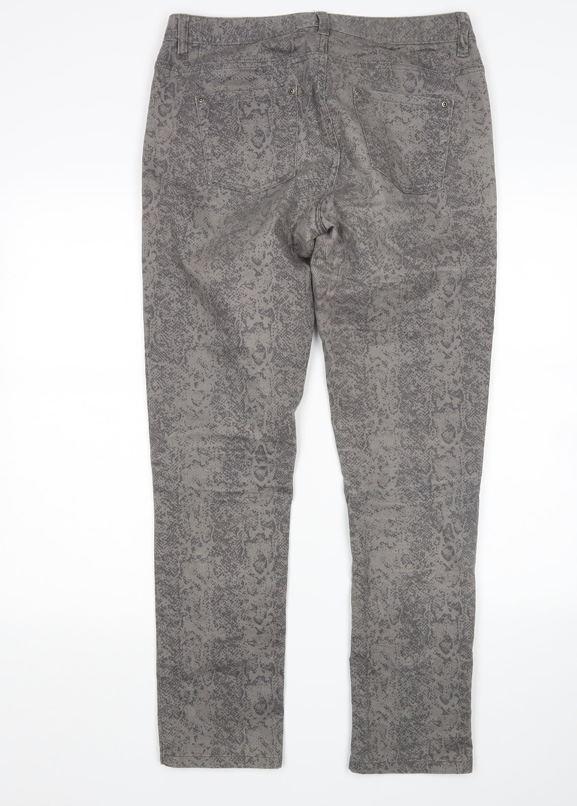 Tchibo Womens Grey Animal Print  Straight Jeans Size 12 L29 in