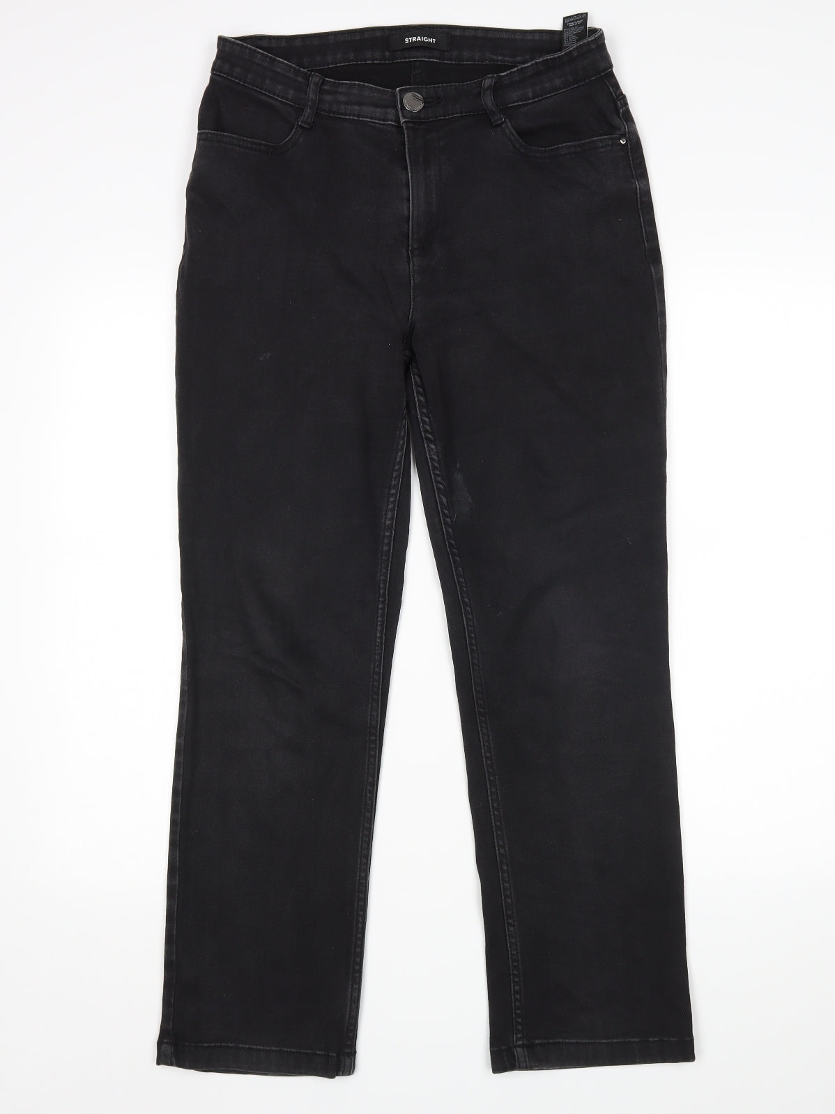 M&S Womens Black   Straight Jeans Size 12 L27 in