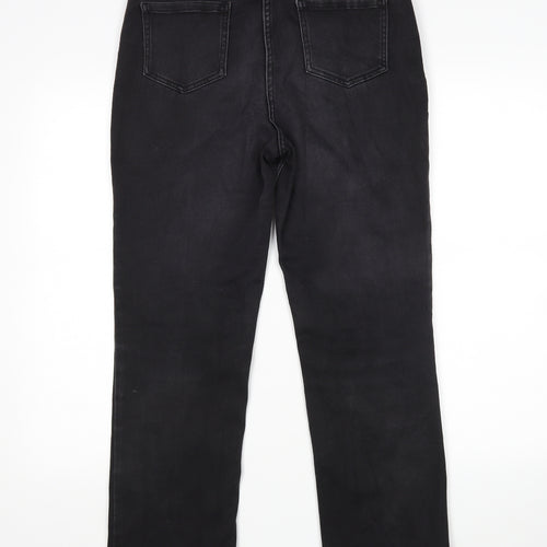 M&S Womens Black   Straight Jeans Size 12 L27 in