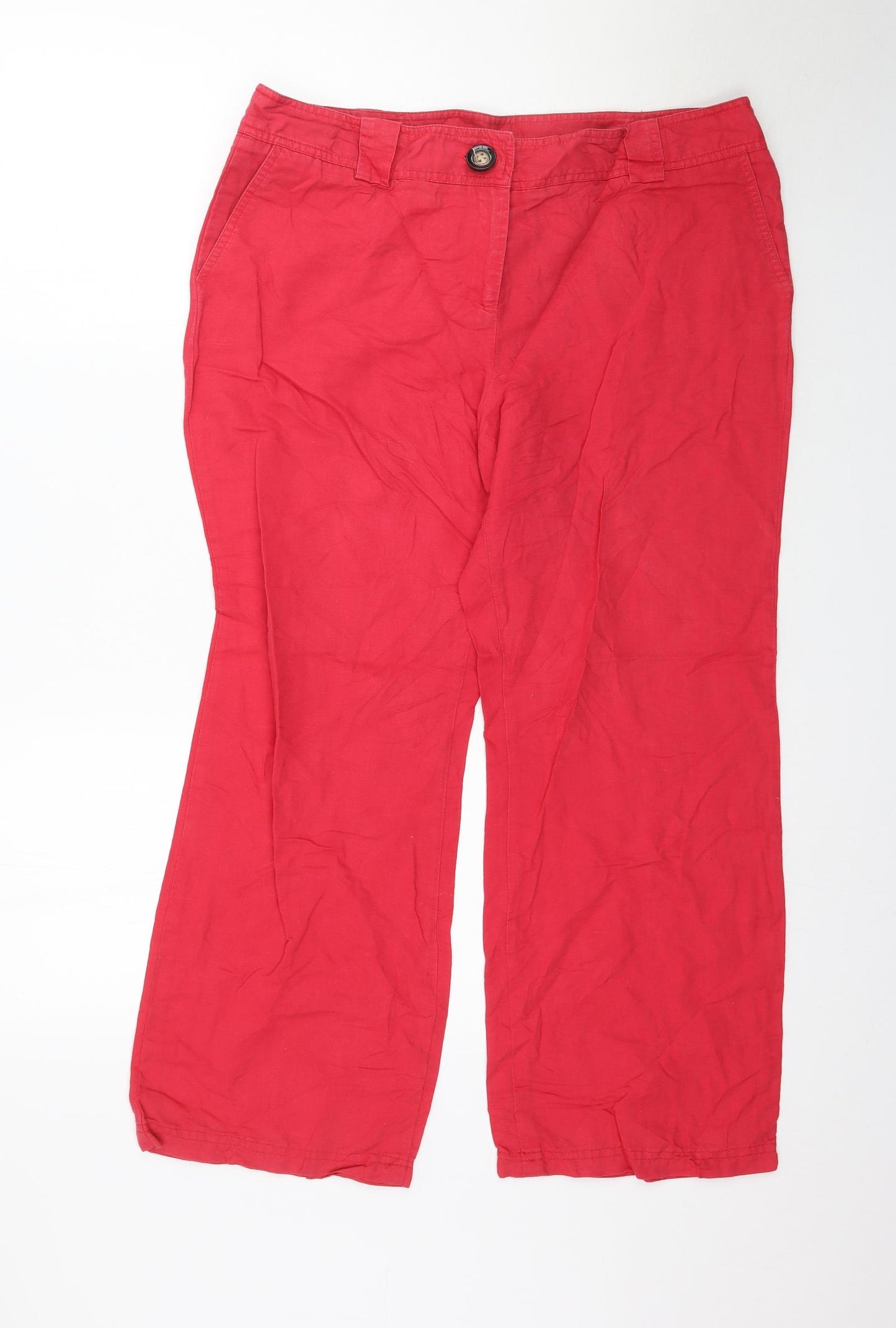 Camaieu Womens Pink   Trousers  Size 16 L27 in