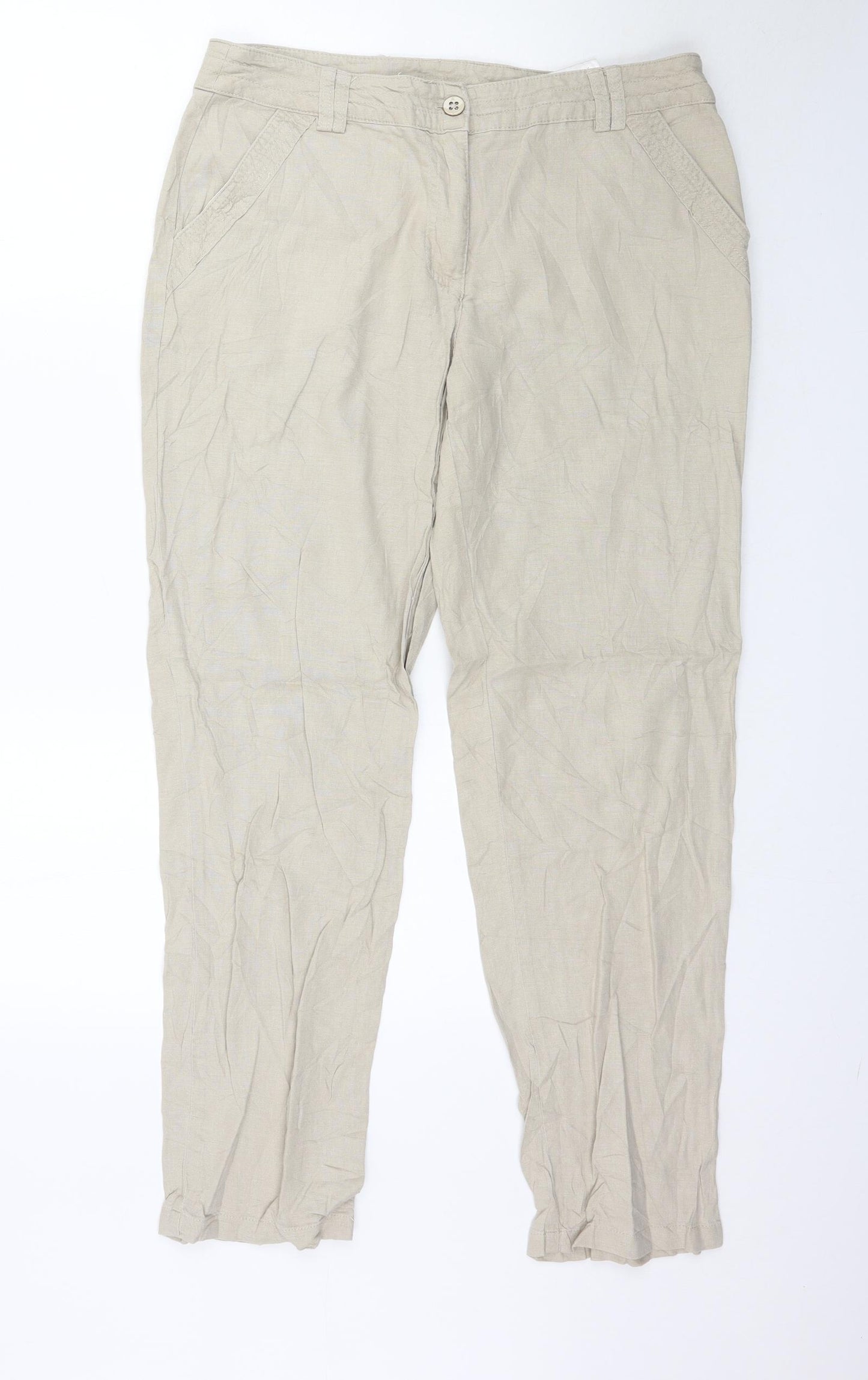 Canda Womens Beige   Trousers  Size 14 L30 in
