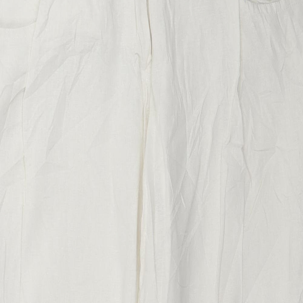 H&M Womens White   Trousers  Size 16 L29 in