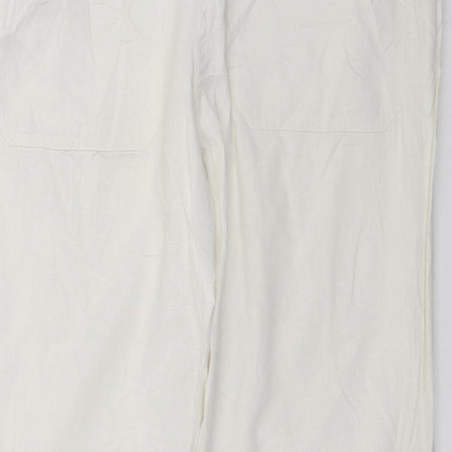 H&M Womens White   Trousers  Size 16 L29 in