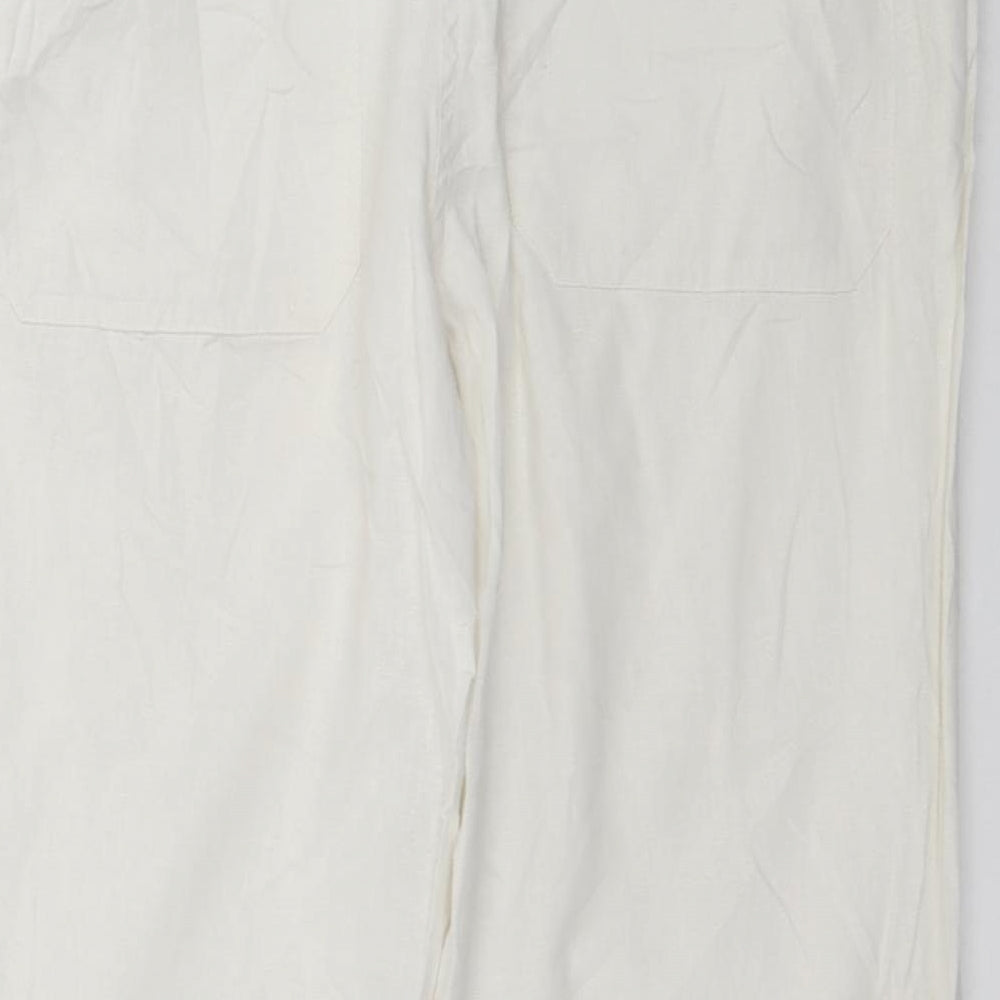 H&M Womens White   Trousers  Size 16 L29 in
