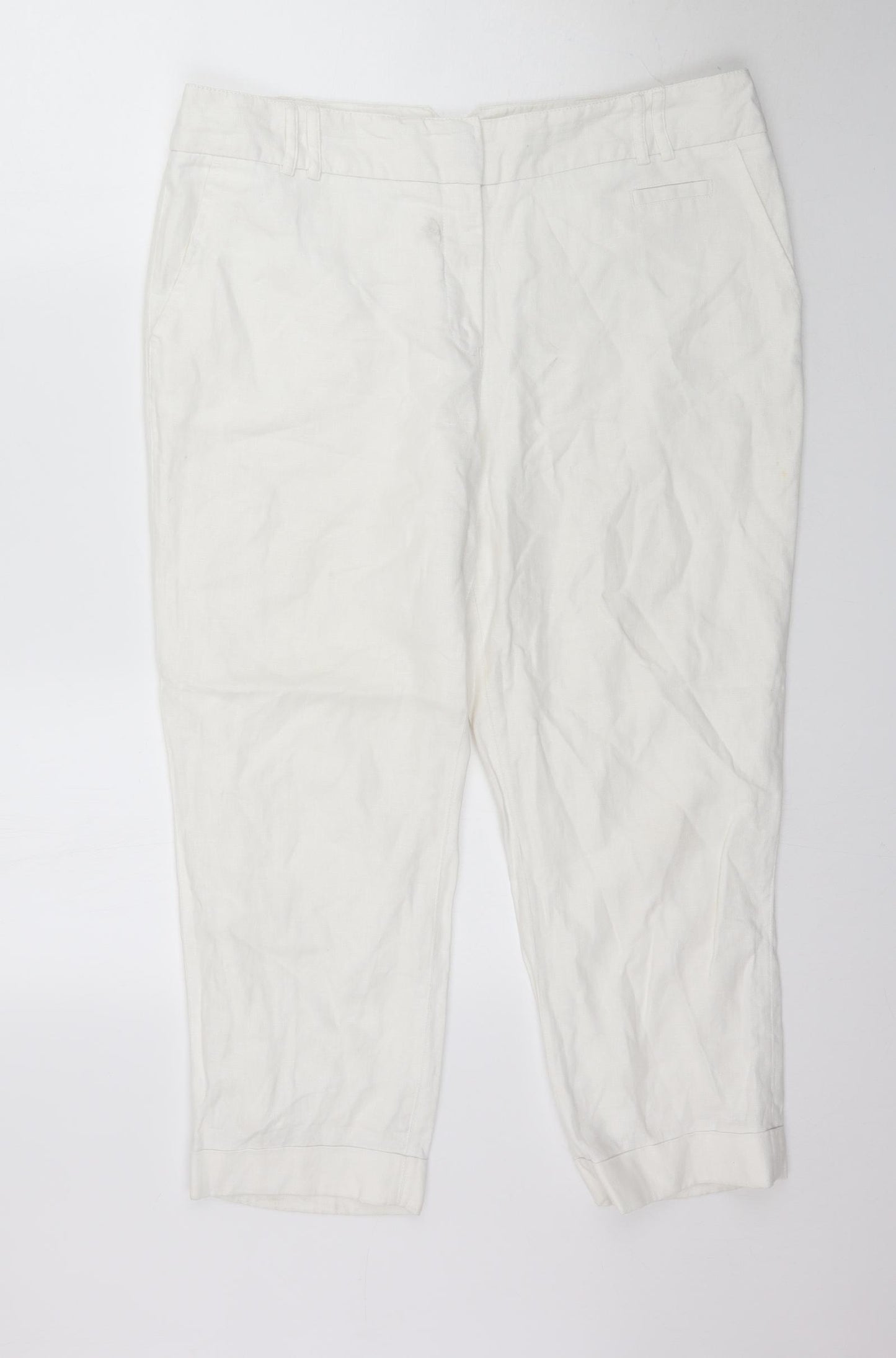 NEXT Womens White   Trousers  Size 16 L25 in