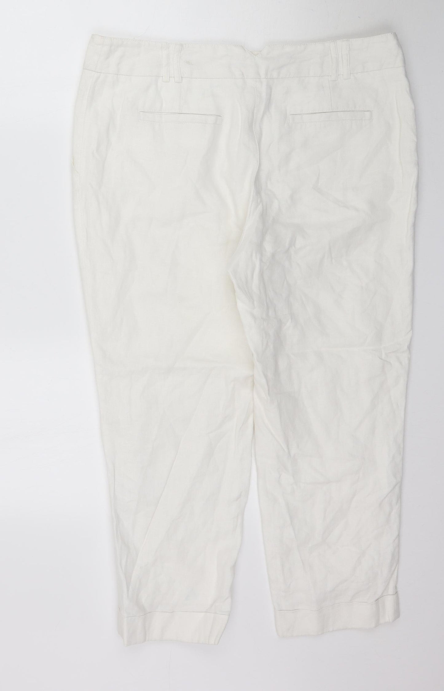 NEXT Womens White   Trousers  Size 16 L25 in