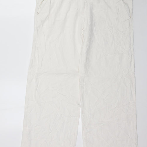 Preworn Womens White   Trousers  Size 16 L29 in