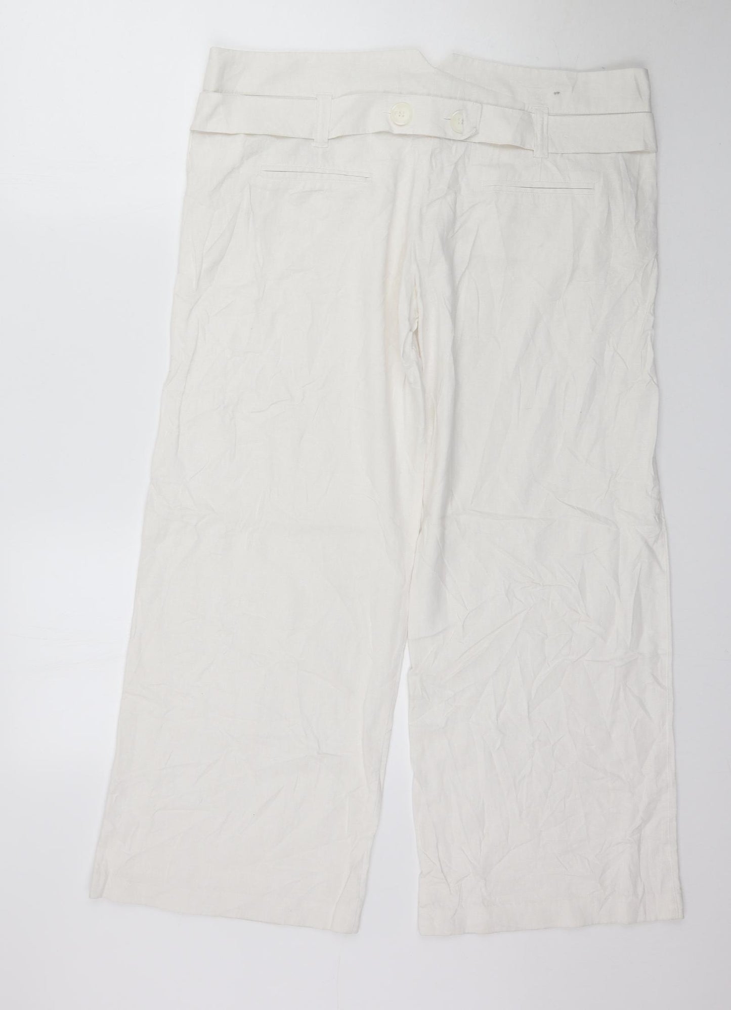 Preworn Womens White   Trousers  Size 16 L29 in