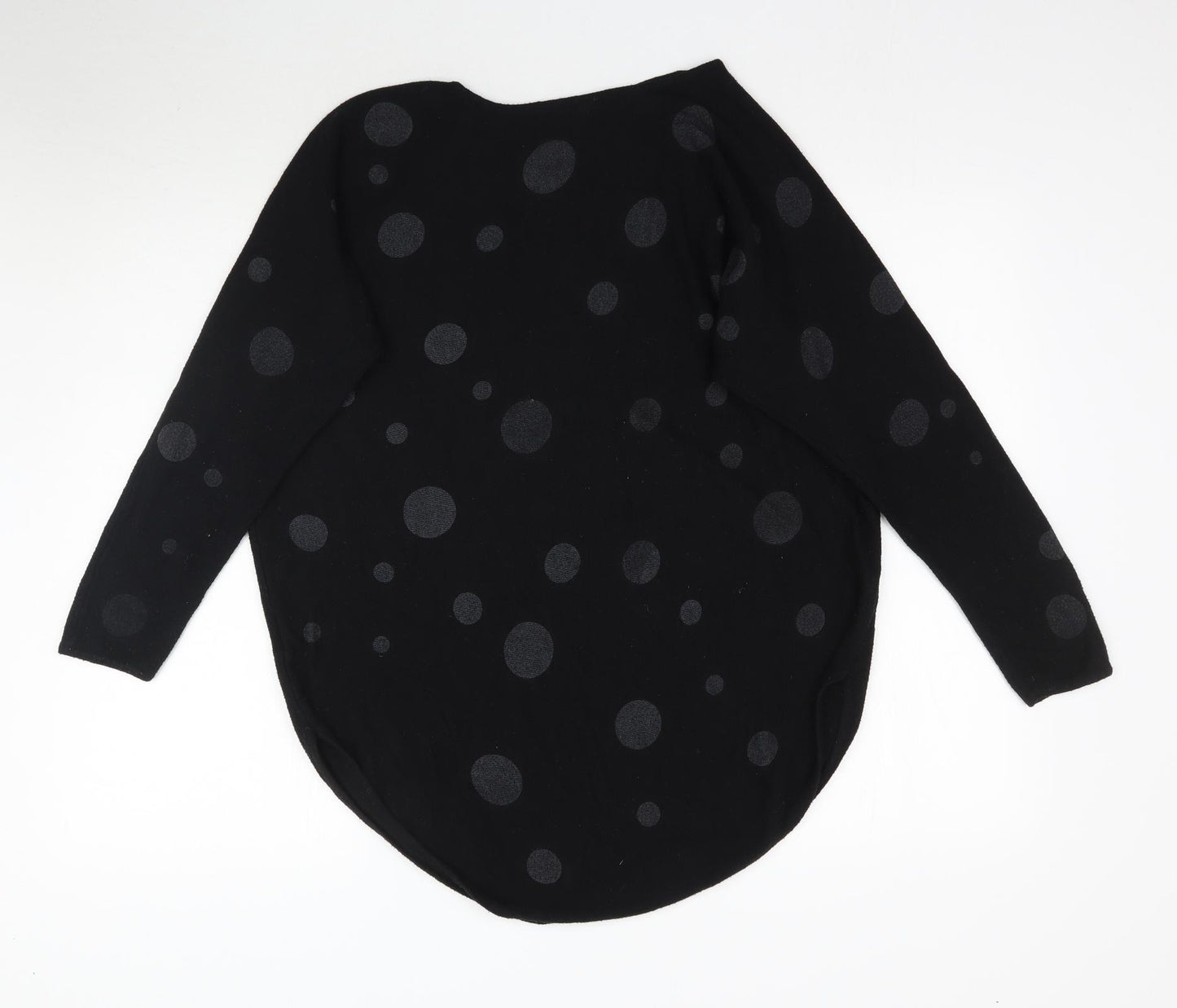 C.M.P.55 Womens Black Polka Dot  Basic T-Shirt Size L