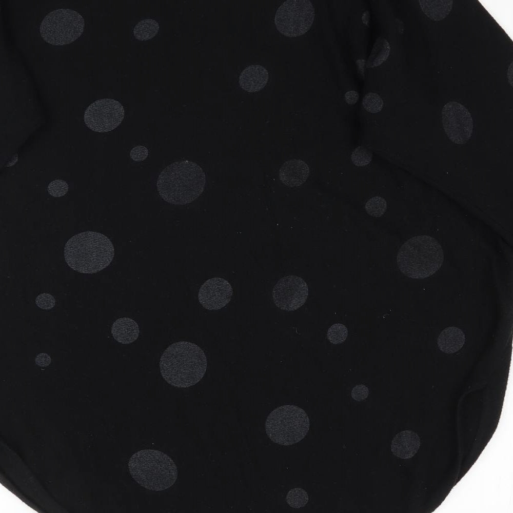 C.M.P.55 Womens Black Polka Dot  Basic T-Shirt Size L