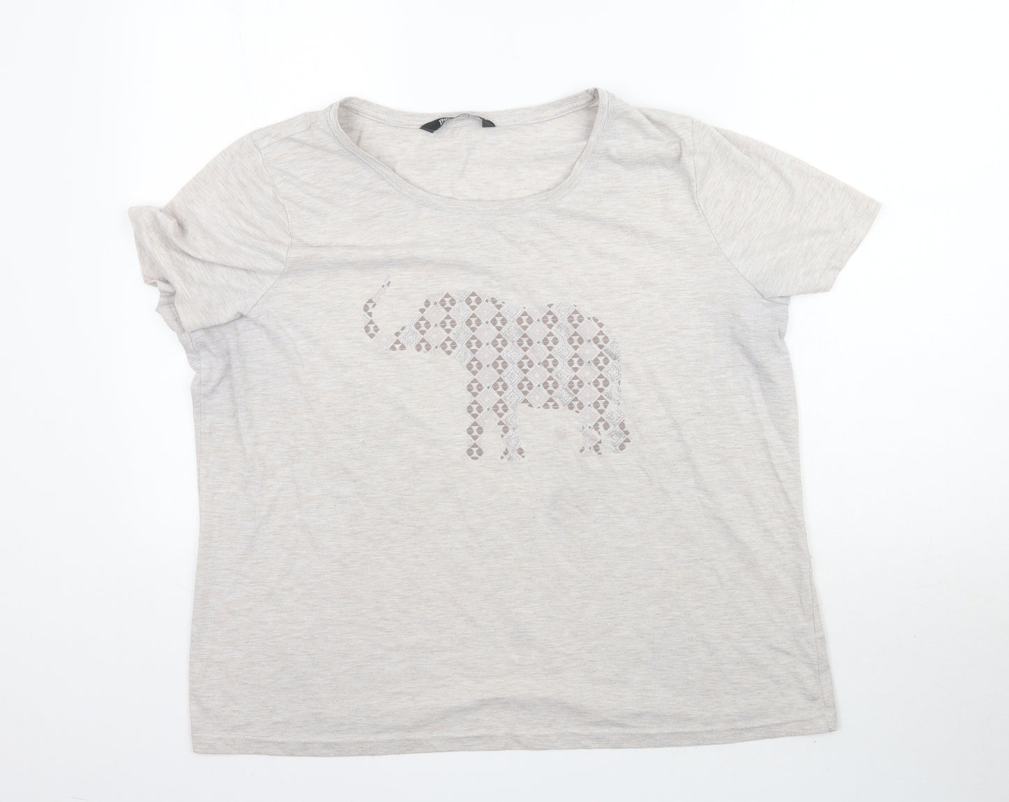 Bonmarché Womens Grey   Basic T-Shirt Size 2  - Elephant