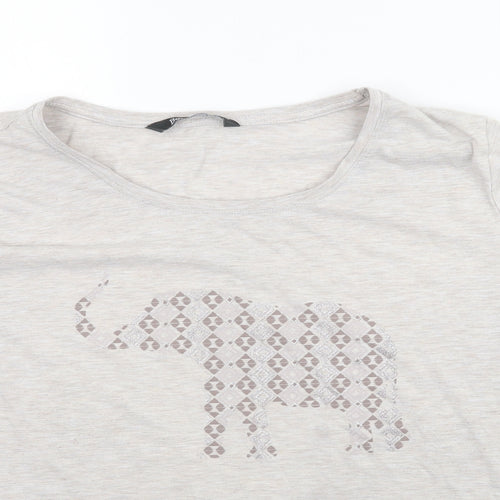 Bonmarché Womens Grey   Basic T-Shirt Size 2  - Elephant