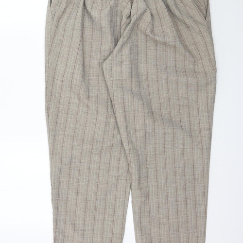 Preworn Womens Beige Striped  Trousers  Size 20 L28 in
