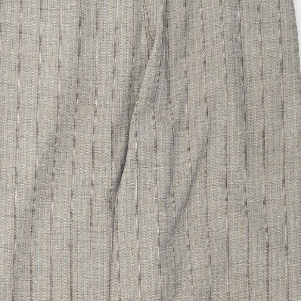 Preworn Womens Beige Striped  Trousers  Size 20 L28 in