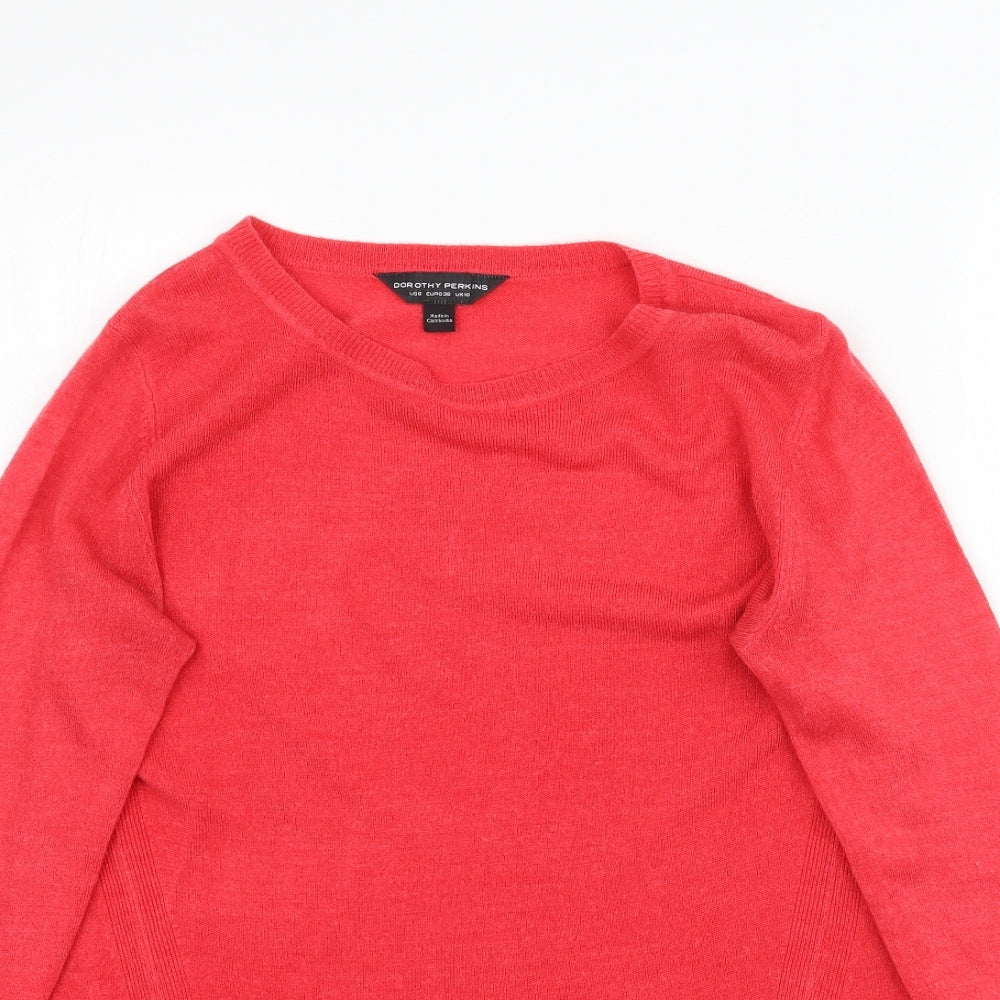 Dorothy Perkins Womens Pink  Knit Pullover Jumper Size 10