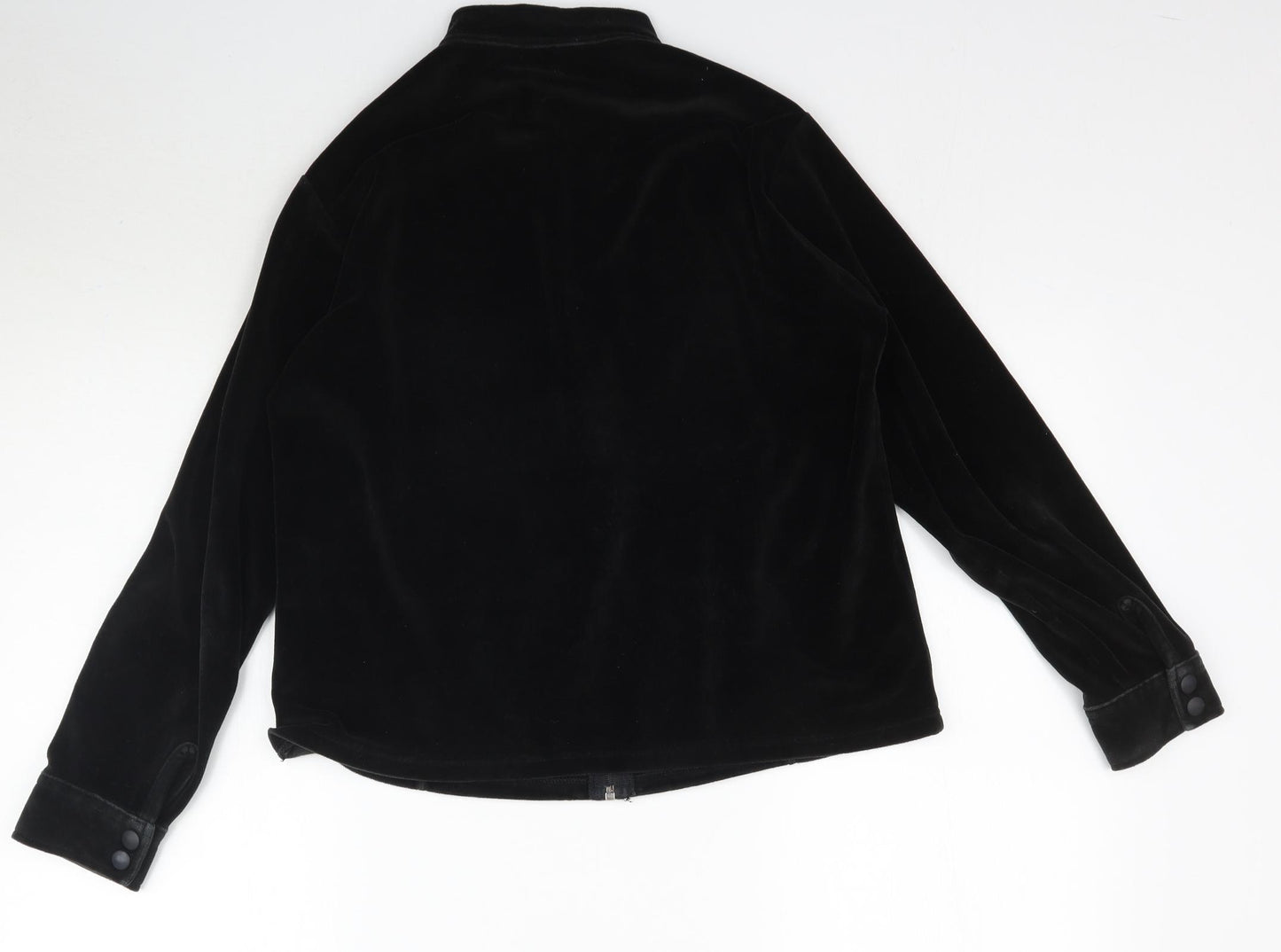 Marks and Spencer Womens Black  Velour Full Zip Sweatshirt Size 14