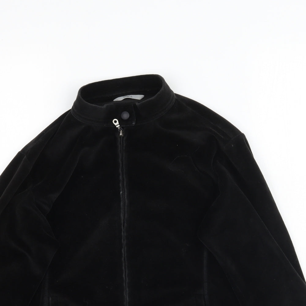Marks and Spencer Womens Black  Velour Full Zip Sweatshirt Size 14
