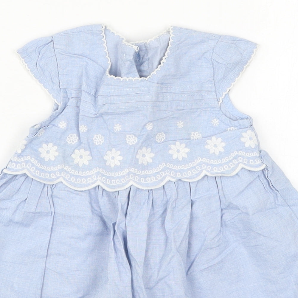 George Girls Blue Floral  A-Line  Size 6-9 Months