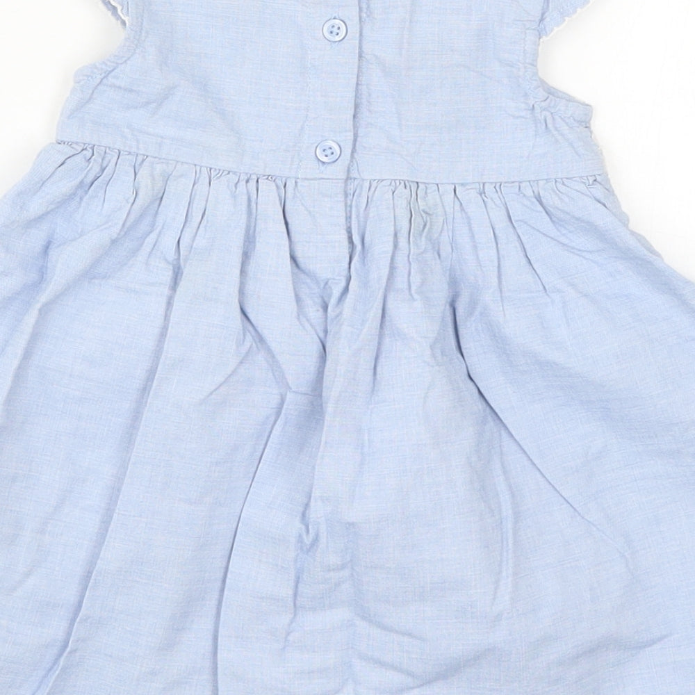 George Girls Blue Floral  A-Line  Size 6-9 Months