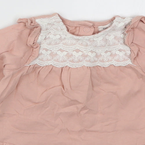 Newbie Girls Pink   Basic T-Shirt Size 6-9 Months