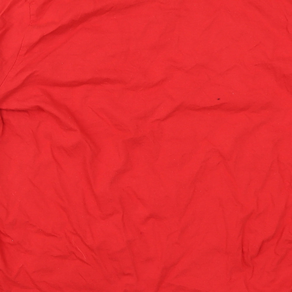 B&M Mens Red Solid   Pyjama Top Size L  - Christmas Crew