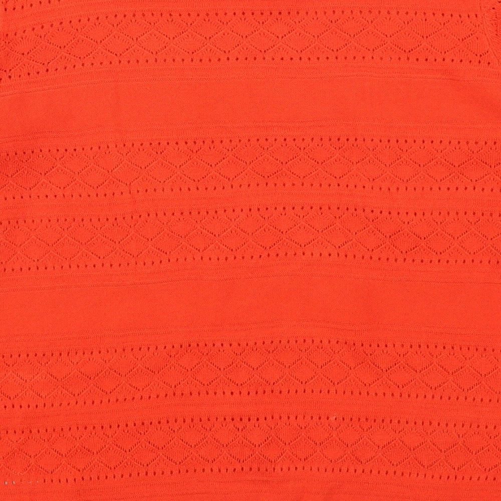 Papaya Womens Orange  Knit Pullover Jumper Size 14