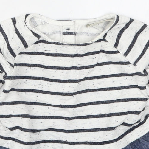 NEXT Girls Blue Striped  Skater Dress  Size 3-6 Months