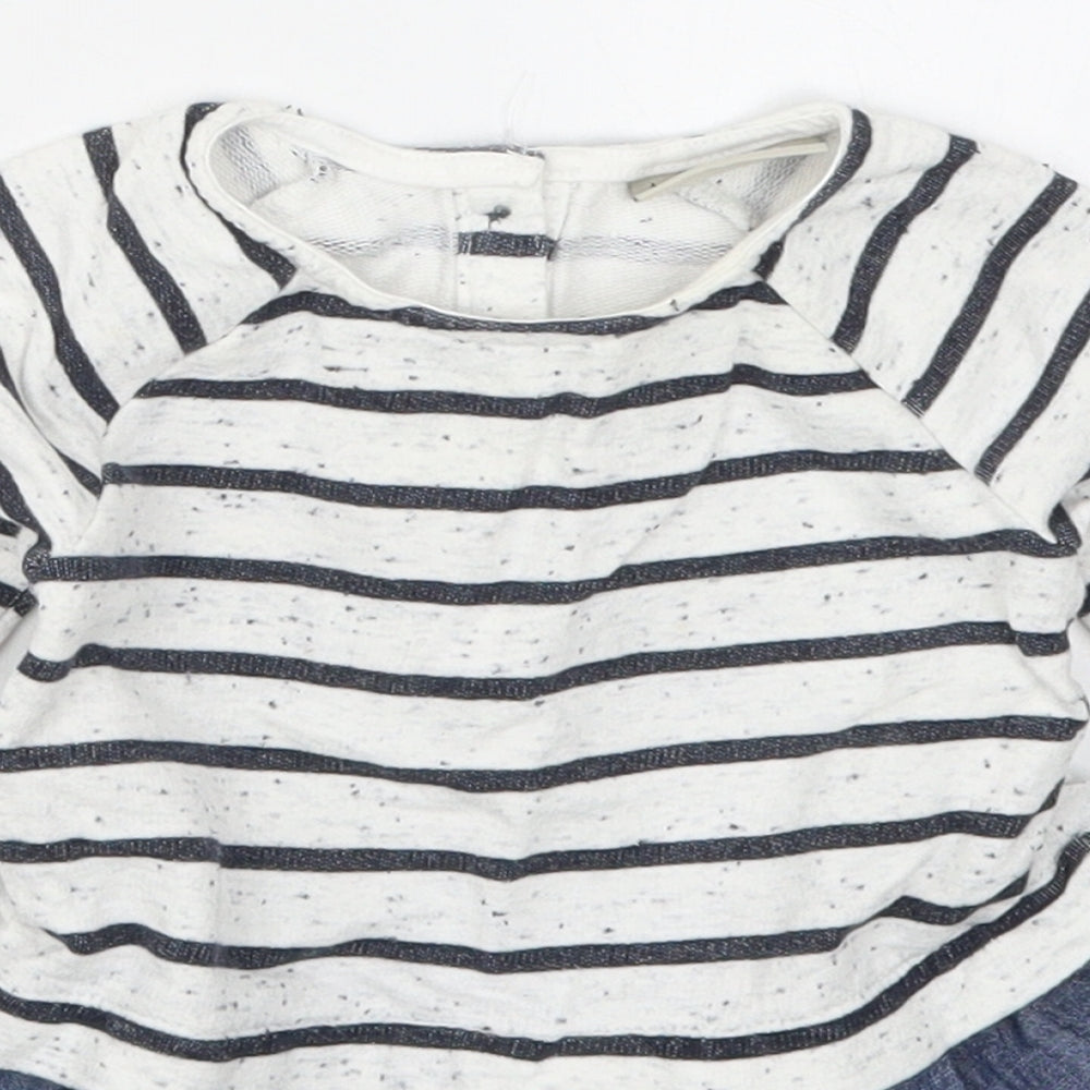 NEXT Girls Blue Striped  Skater Dress  Size 3-6 Months