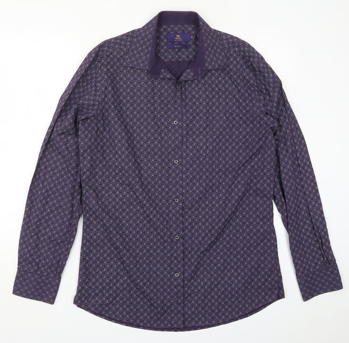NEXT Mens Purple Floral Button-Up Size 16