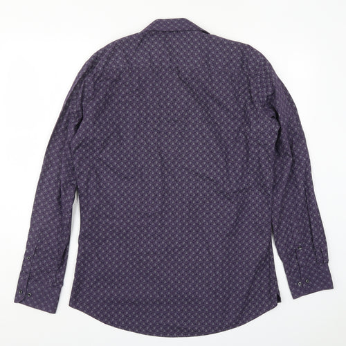 NEXT Mens Purple Floral   Button-Up Size 16