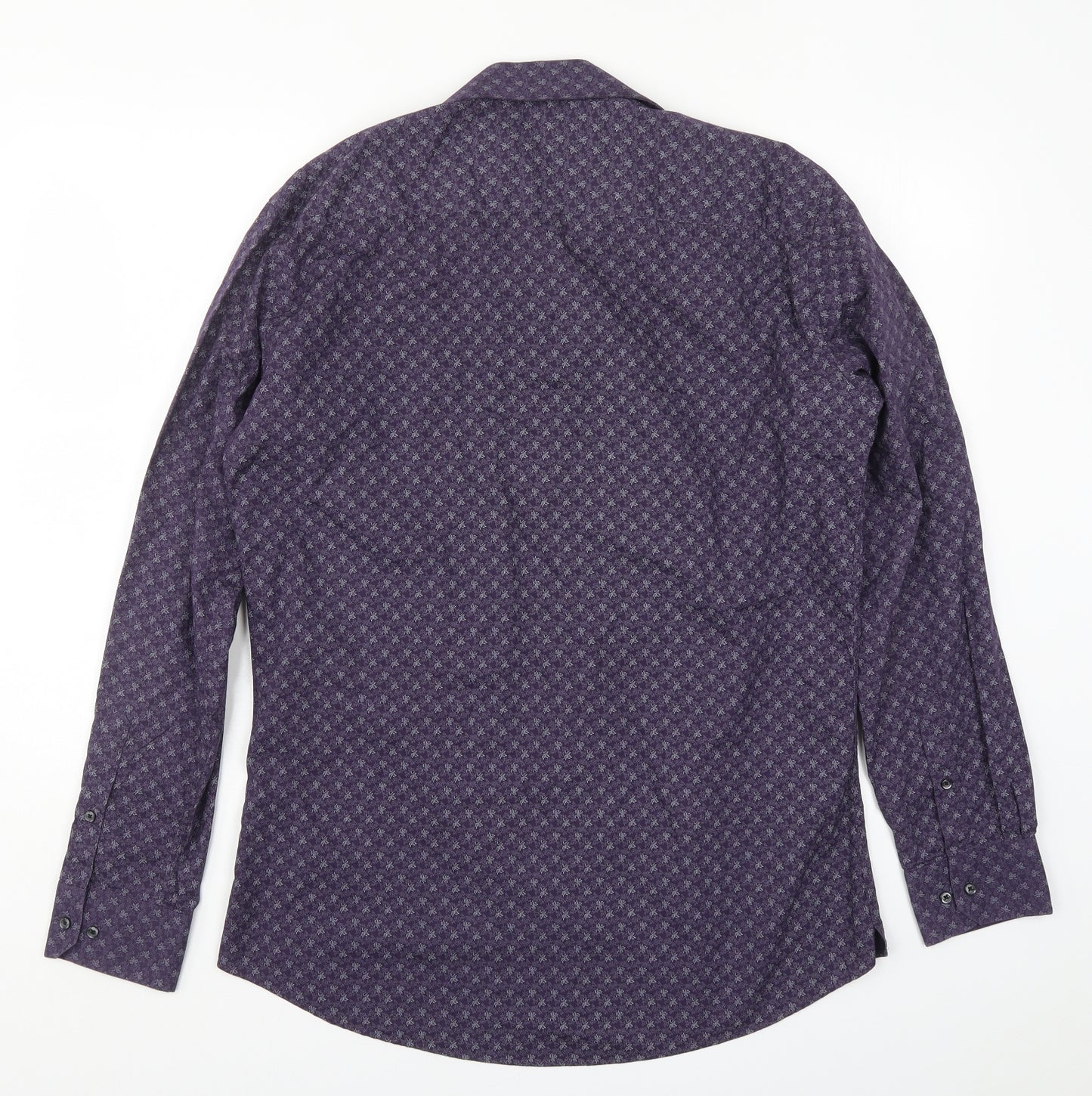 NEXT Mens Purple Floral   Button-Up Size 16