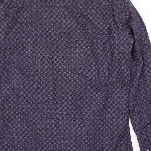 NEXT Mens Purple Floral   Button-Up Size 16