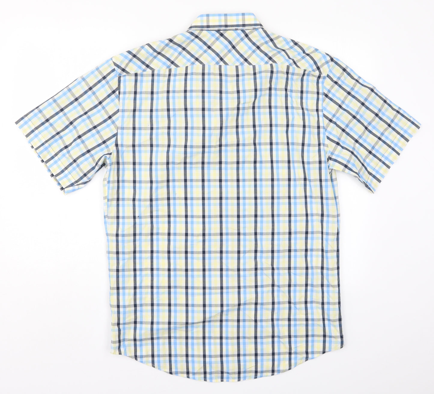 Henri Lloyd Mens Blue Check   Button-Up Size L  - Yellow