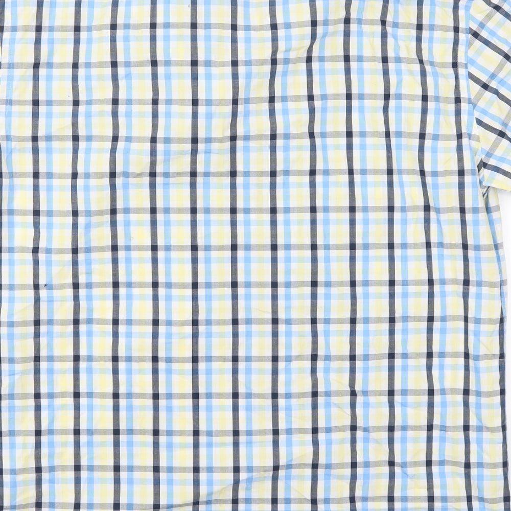 Henri Lloyd Mens Blue Check   Button-Up Size L  - Yellow