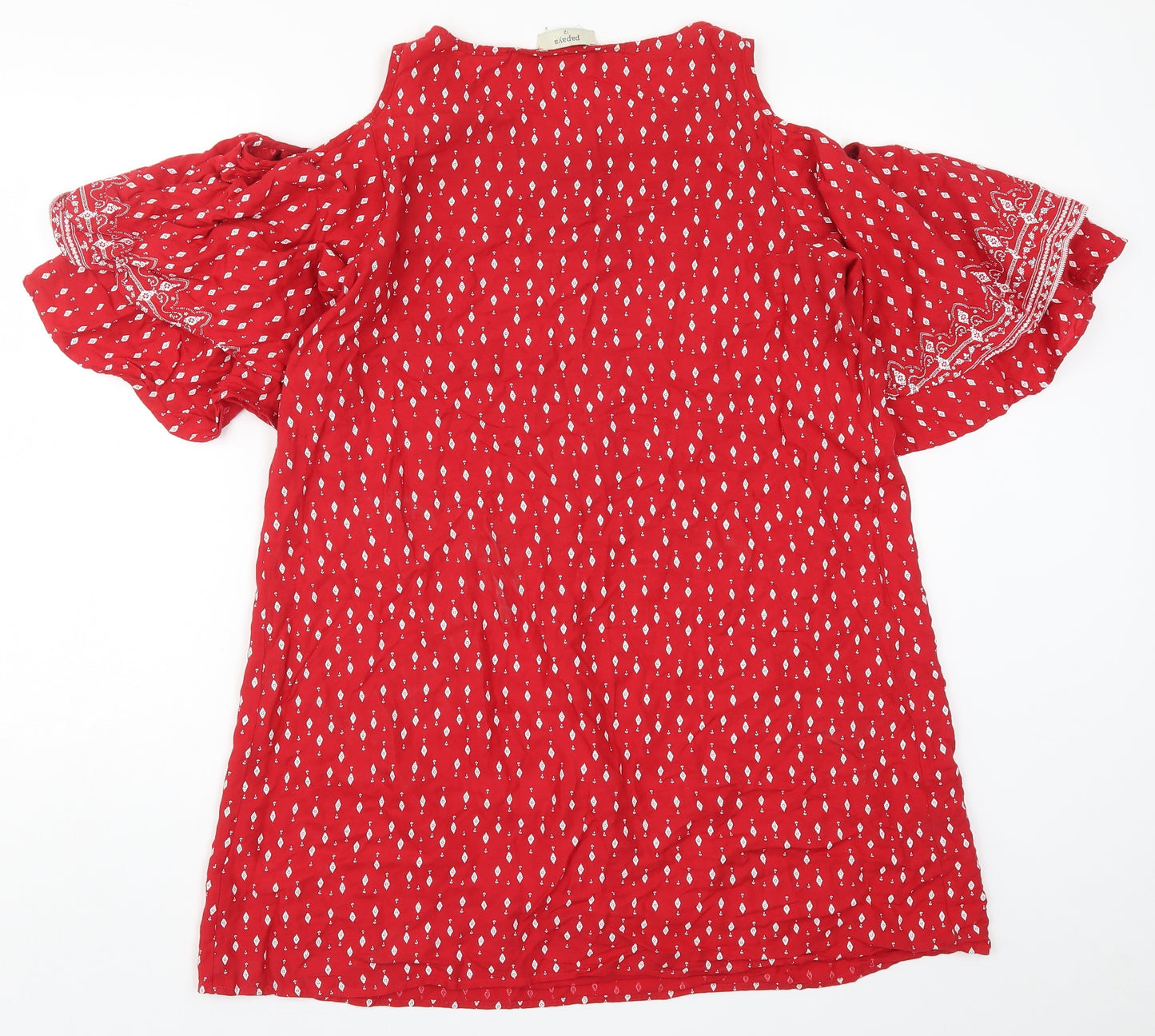 Papaya Womens Red Geometric  A-Line  Size 12