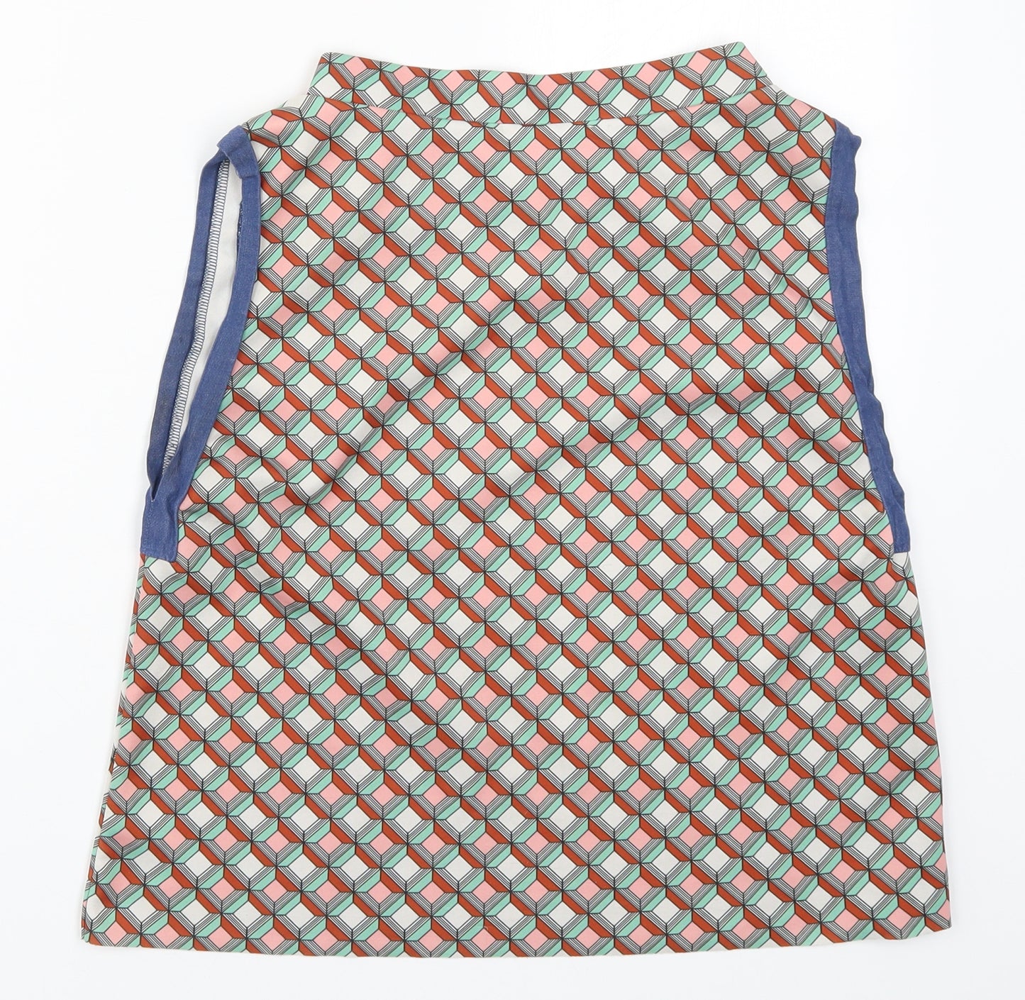 Zara Womens Multicoloured Geometric  Basic Tank Size S