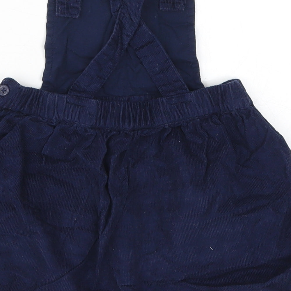 George Girls Blue  Corduroy Pinafore/Dungaree Dress  Size 9-12 Months  - Poodle