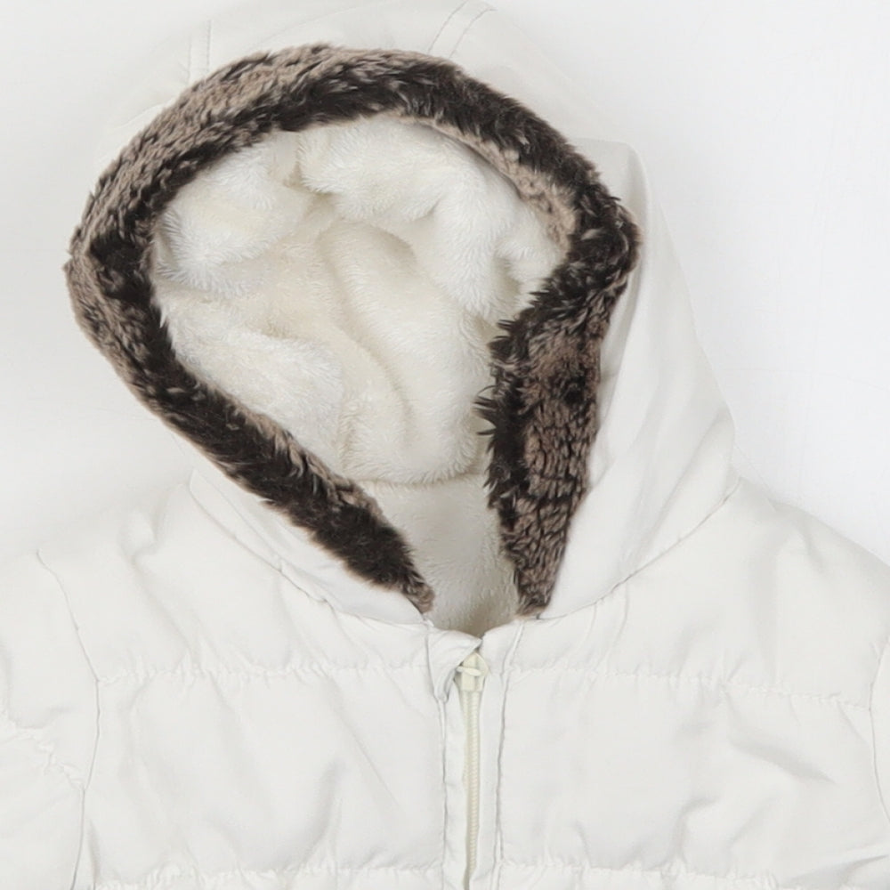 George Girls White   Basic Coat Coat Size 3-6 Months