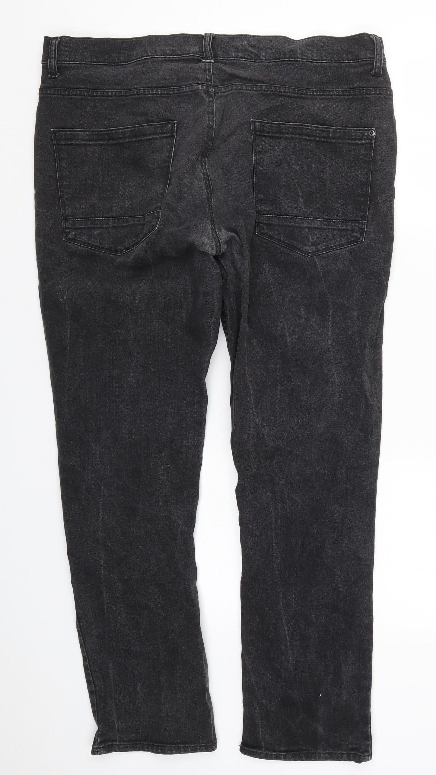 F&F Mens Grey  Denim Straight Jeans Size 38 L29 in