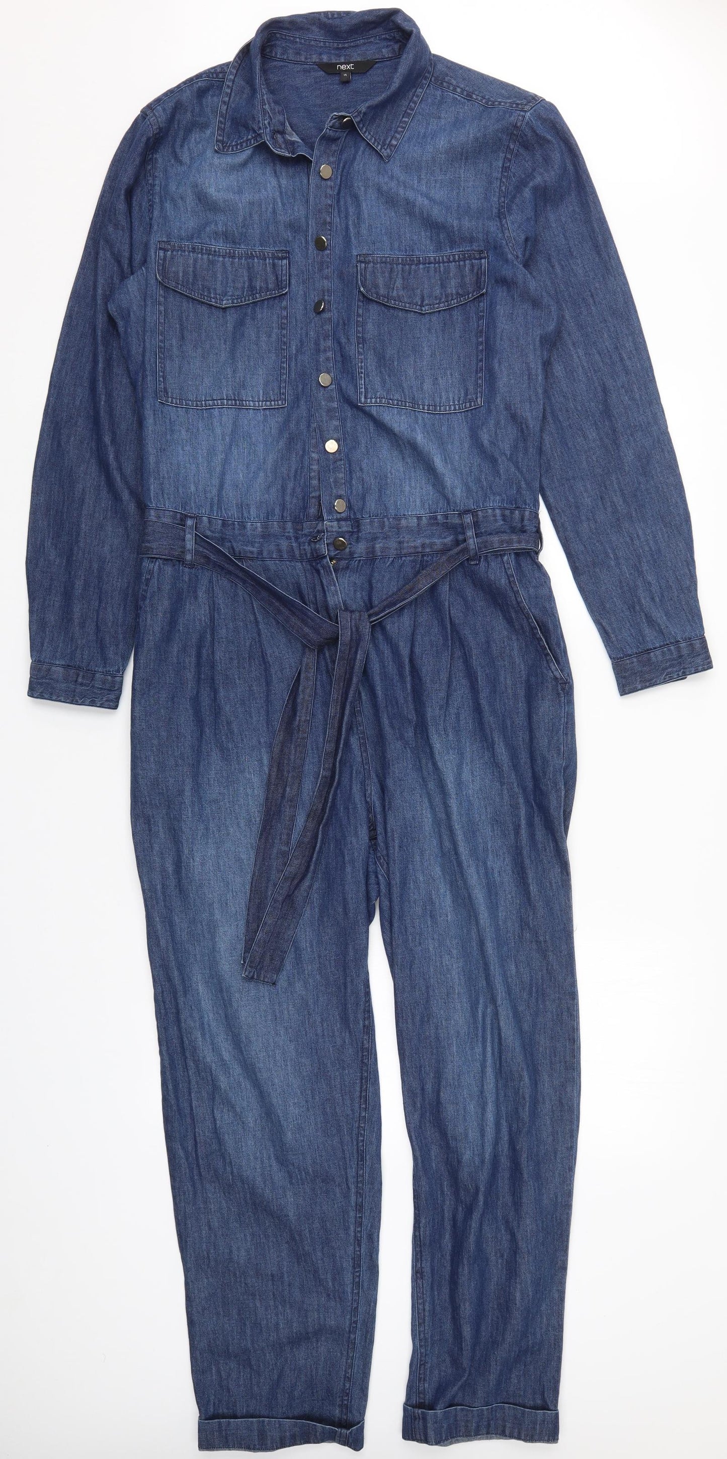 NEXT Womens Blue  Denim Jumpsuit One-Piece Size 14 L27 in