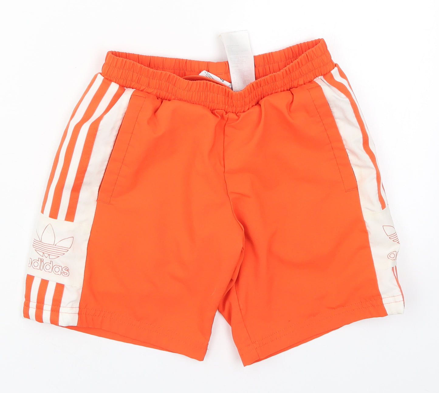 adidas Boys Orange Striped  Sweat Shorts Size 9-10 Years