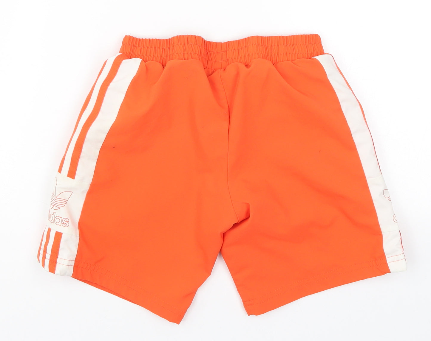 adidas Boys Orange Striped  Sweat Shorts Size 9-10 Years