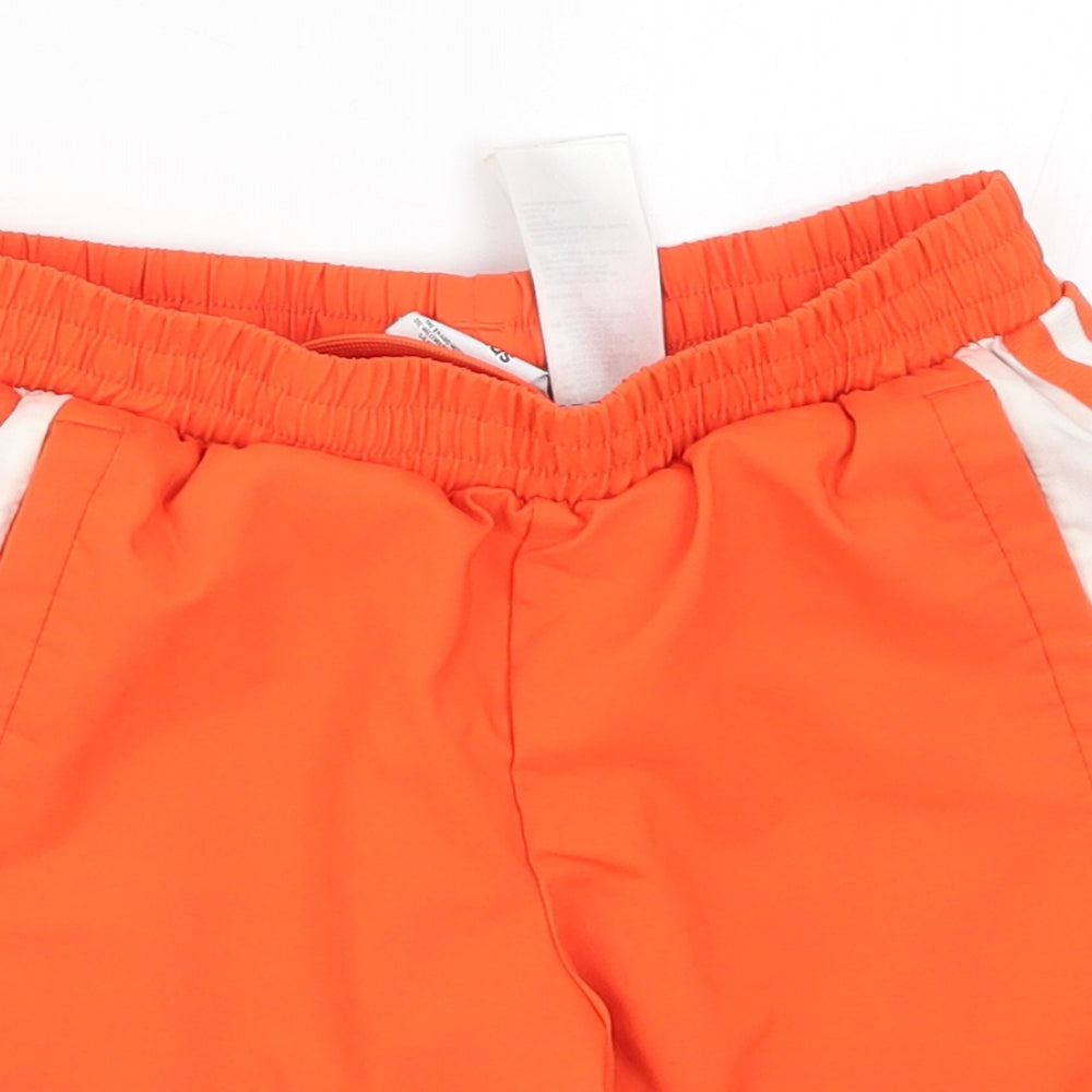 adidas Boys Orange Striped  Sweat Shorts Size 9-10 Years