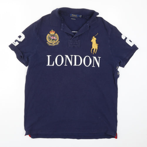 Ralph Lauren Mens Blue Polo Size L London – Preworn