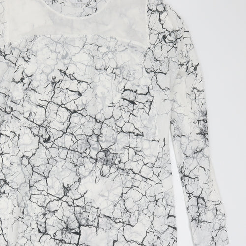 NEXT Womens White   T-Shirt Dress  Size 12  - Black and White Marble Effect
