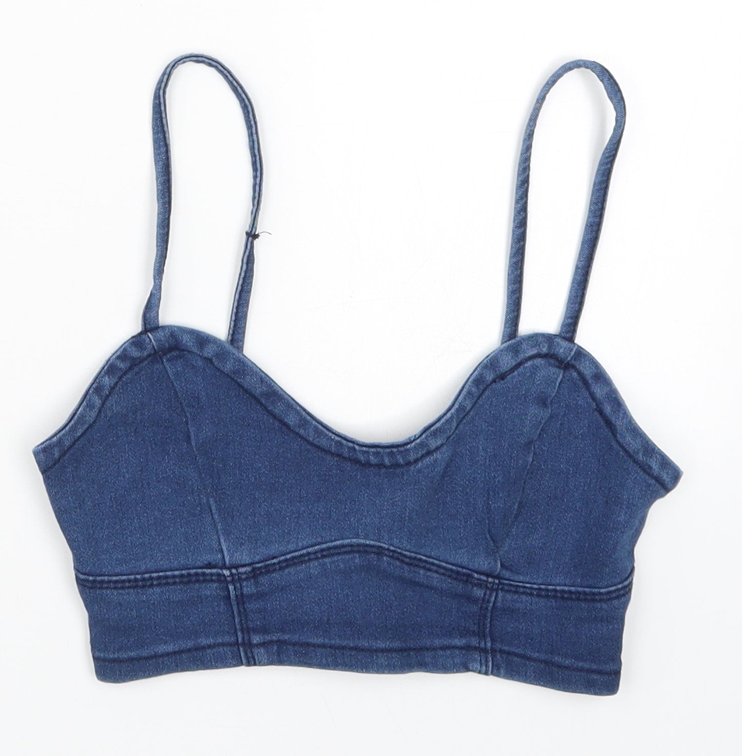 RT Womens Blue  Denim Cropped Tank Size 8