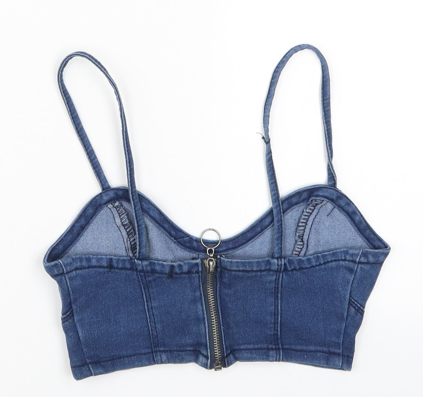 RT Womens Blue  Denim Cropped Tank Size 8